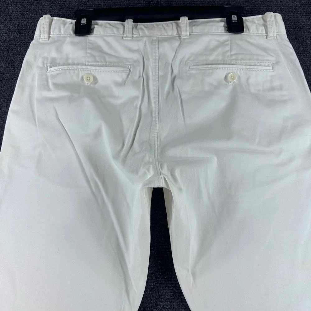 Banana Republic Fulton Skinny Pants Mens 33x30 White Chino Trousers Stretch